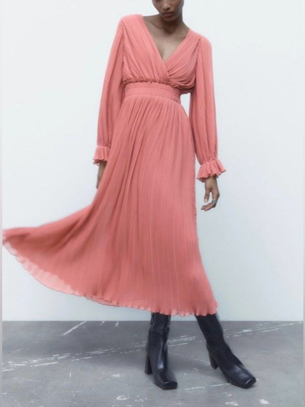 Zara pleated maxi dress